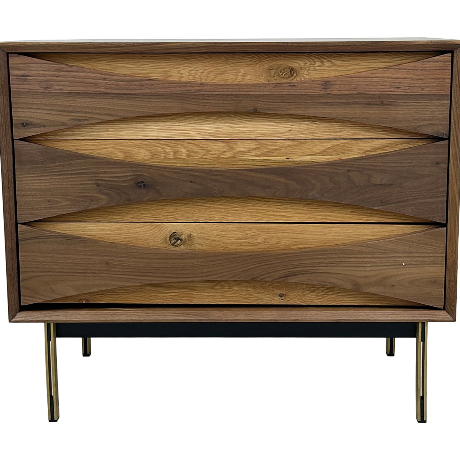 Hanna Sculptural Wood Storage Cabinet: The Hanna Wood Cabinet is a beautiful showcase of craftsmanship and natural design. Its sculpted drawer fronts feature a flowing wave-like pattern that highlights the rich grain and tonal variation