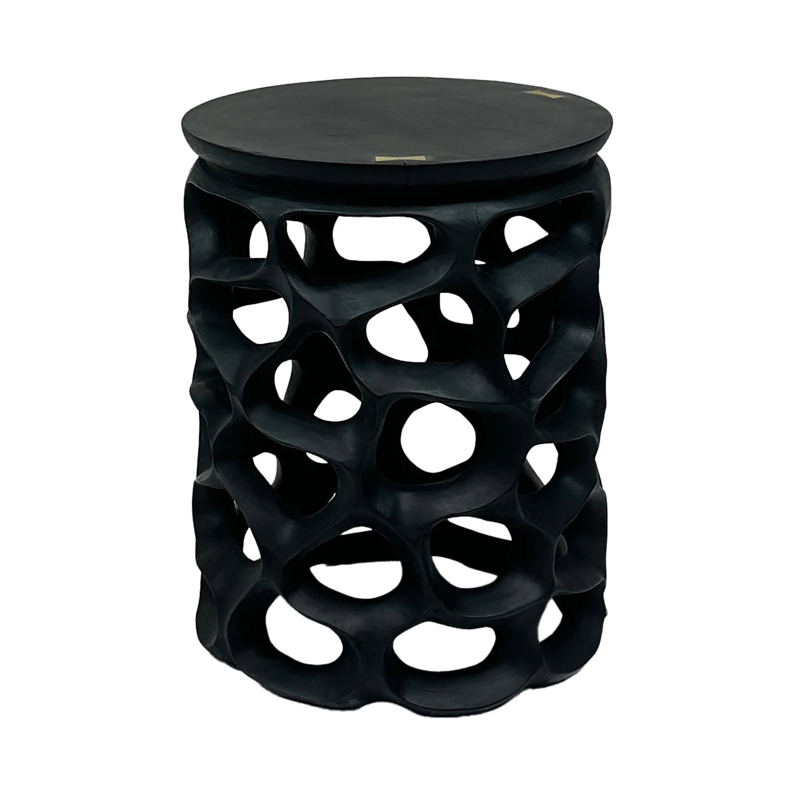 Boulder Black Sculptural Stool Side Table - 2