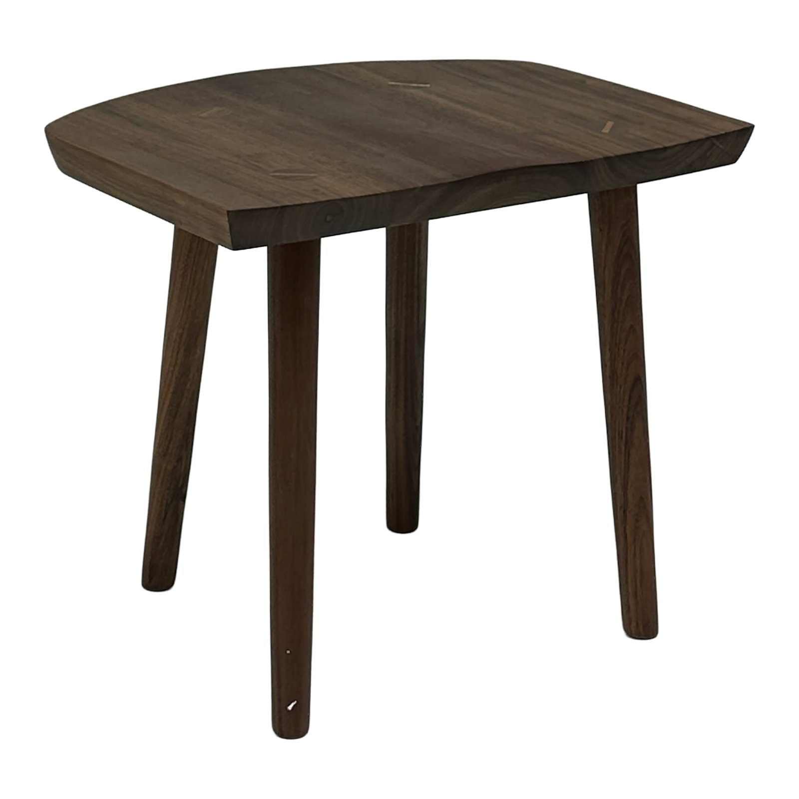 Shitakke Solid Walnut Sculptural Stool - 3