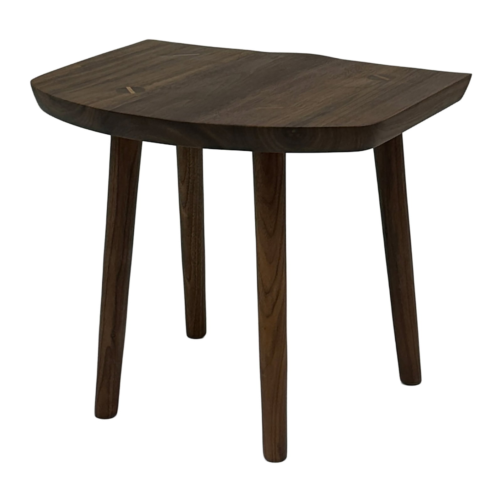 Shitakke Solid Walnut Sculptural Stool - 5