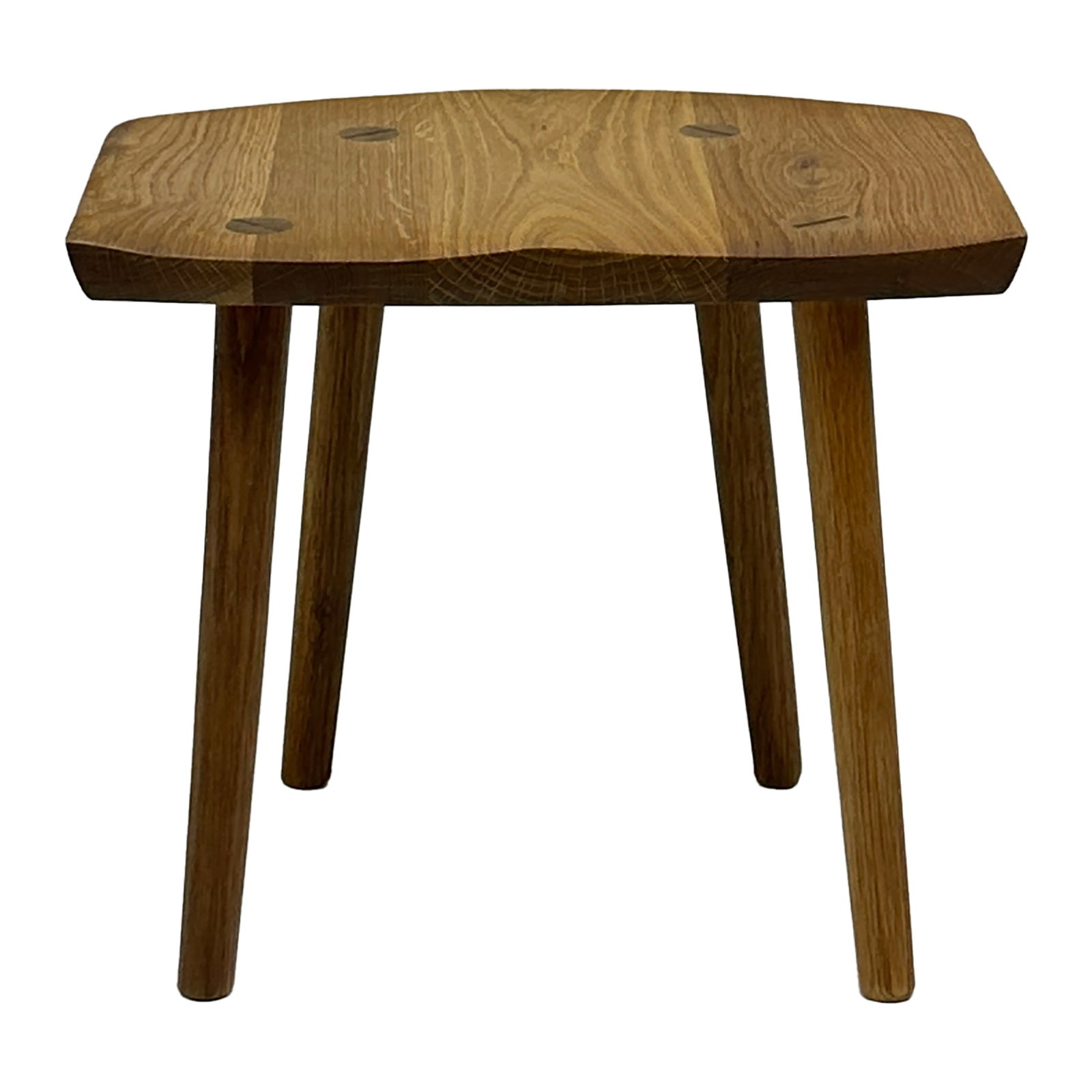 Shitakke Solid Oak Sculptural Stool: This lighter version of the Shitakke Stool offers the same organic charm and handcrafted appeal as the original, but in a brighter wood tone that highlights the natural grain patterns beautifully. Mad