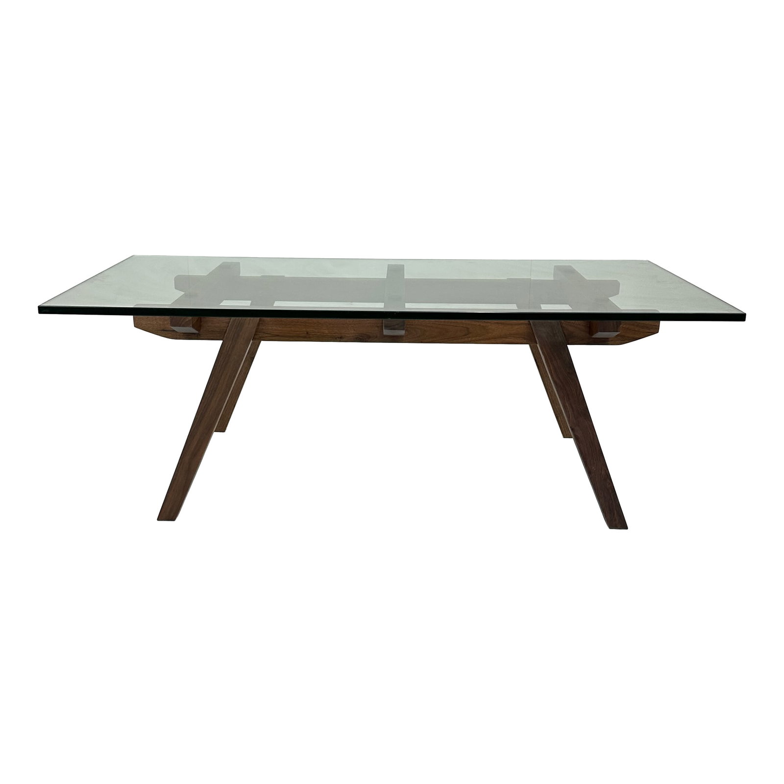 Walnut & Glass Mid-Century Dining Table (1 of 3)