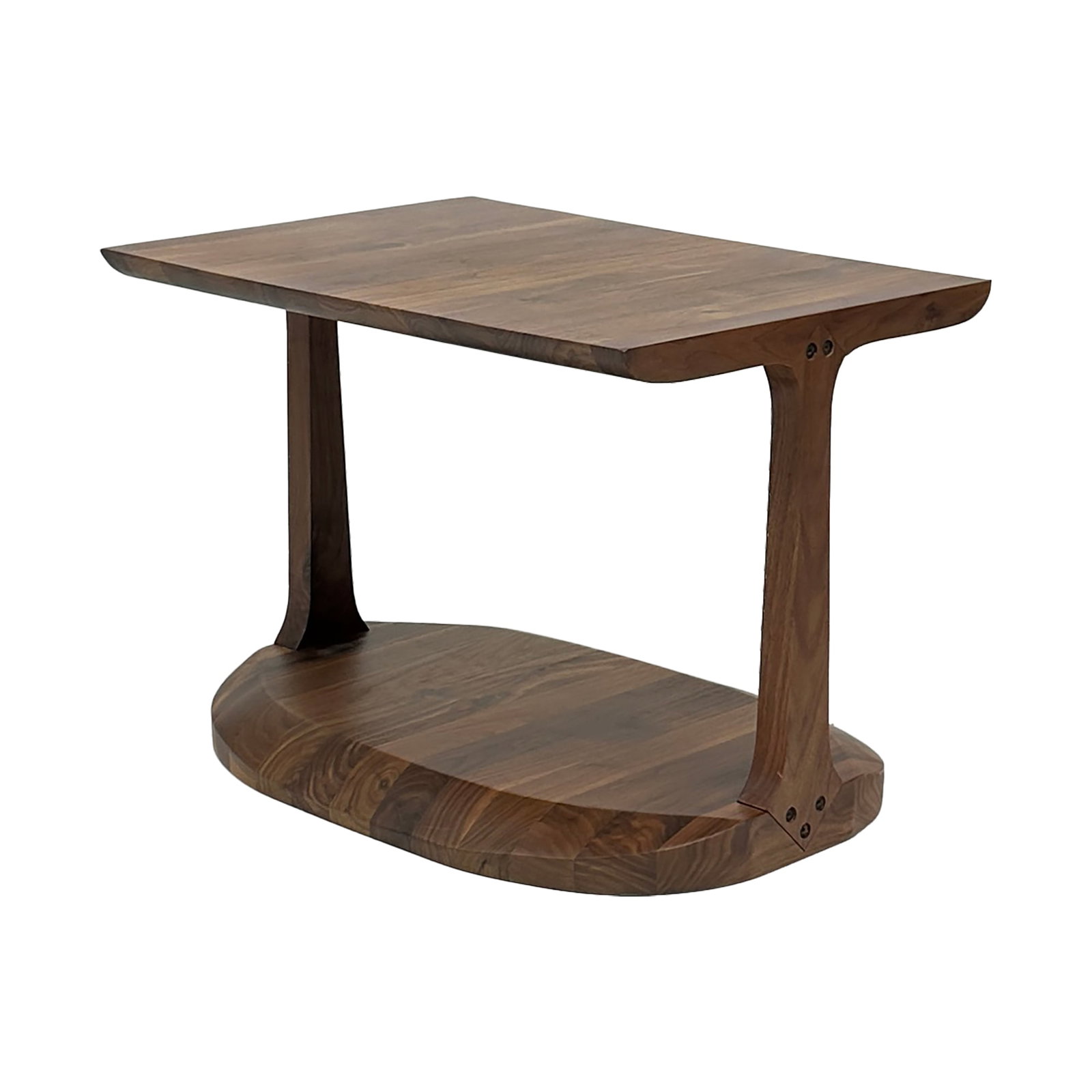 Solid Walnut Sculptural Side Table - 2