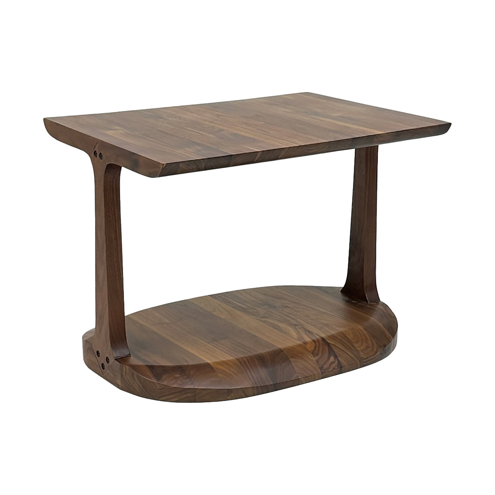 Solid Walnut Sculptural Side Table - 4