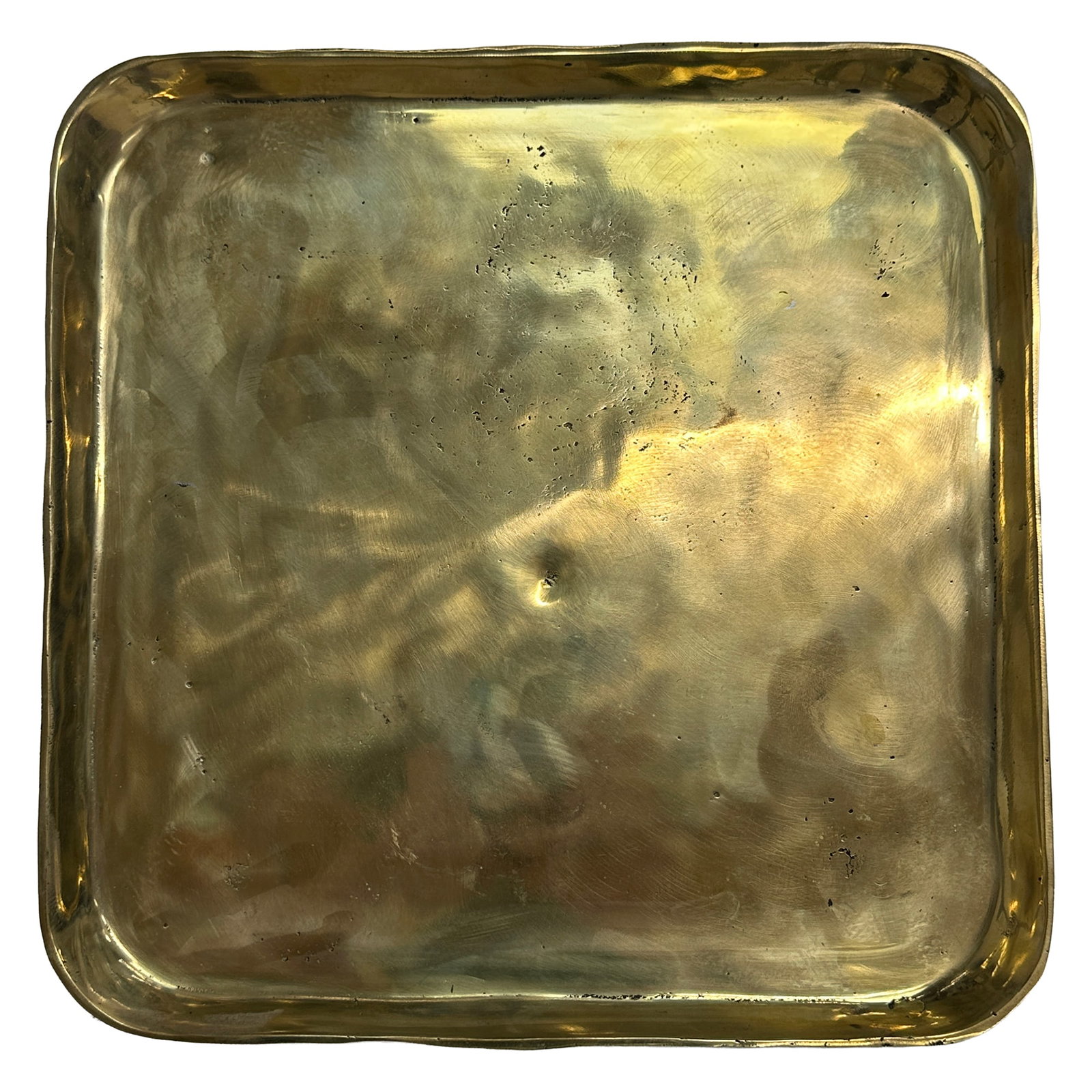 Handcrafted Square Brass Decorative Tray - 4