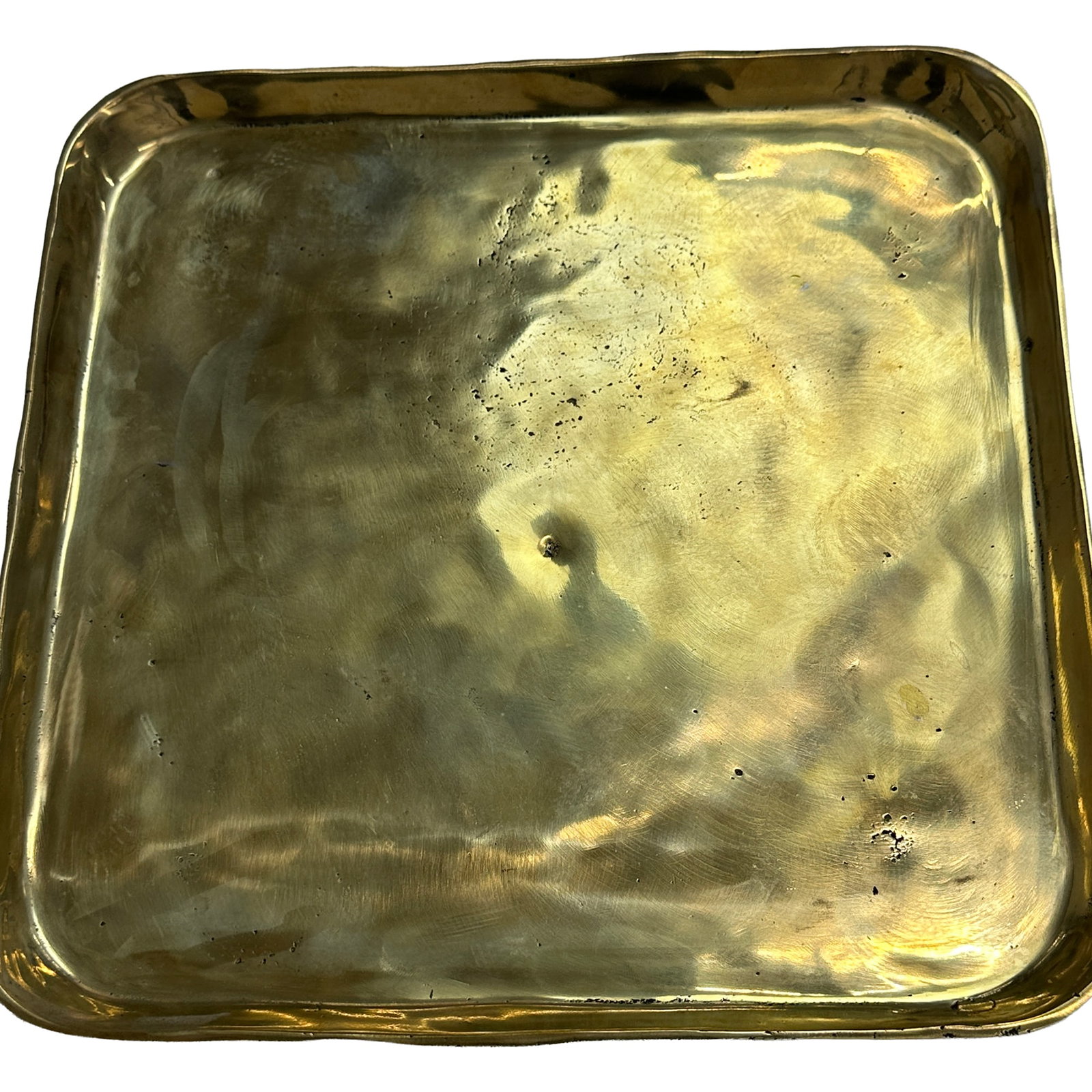 Handcrafted Square Brass Decorative Tray - 5
