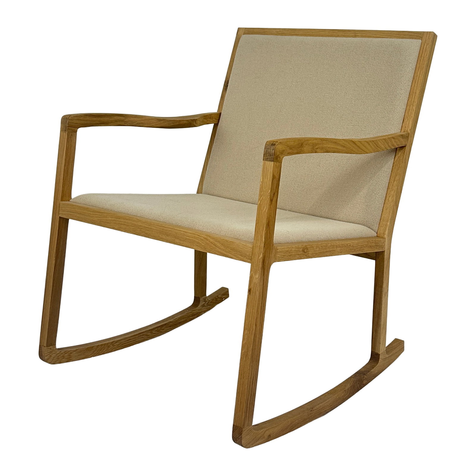 Scandinavian Solid Oak Rocking Chair - 2