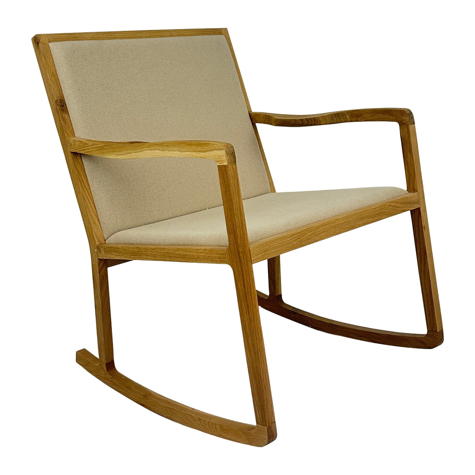 Scandinavian Solid Oak Rocking Chair - 3