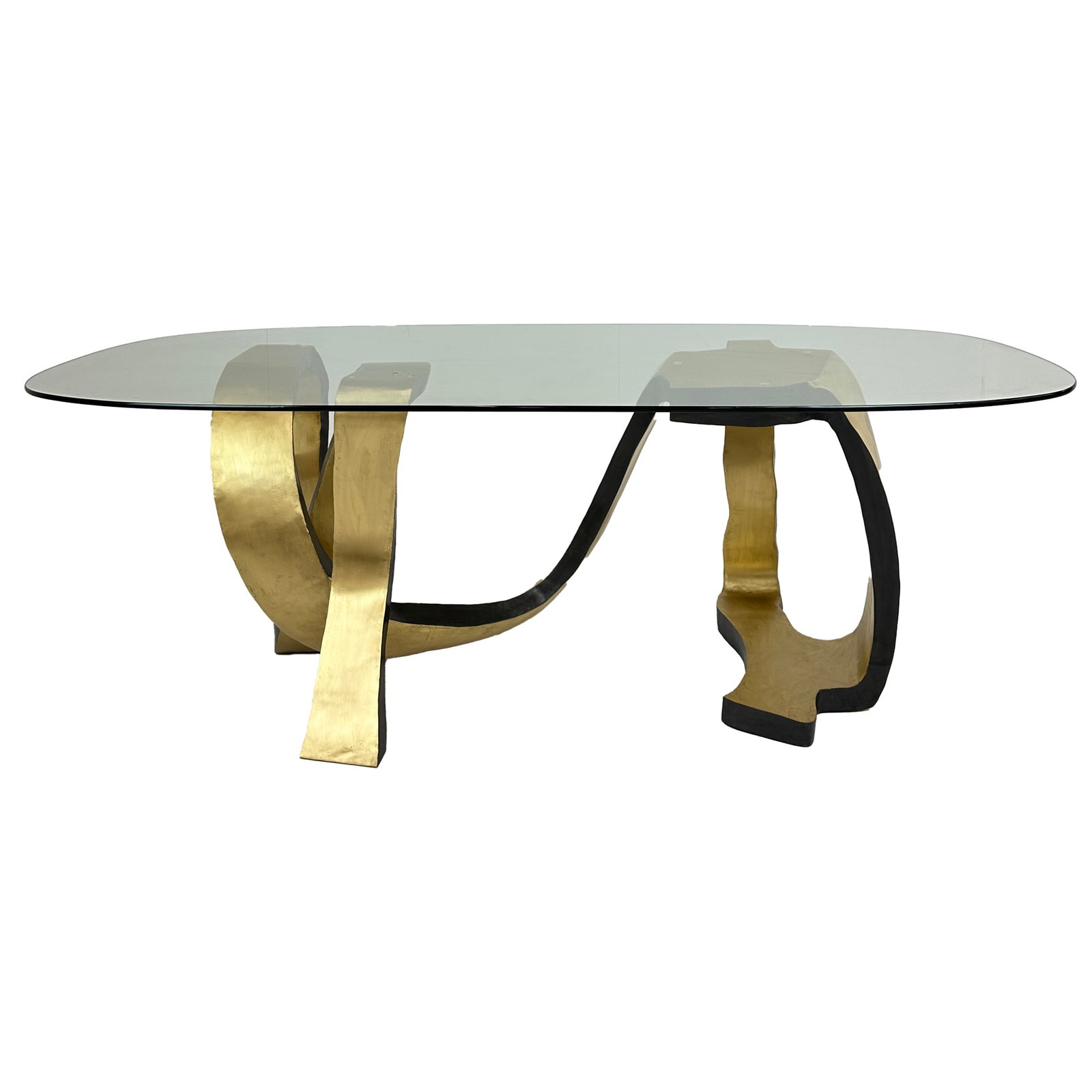 Texas Sculptural Brass & Glass Dining Table (1 of 4)