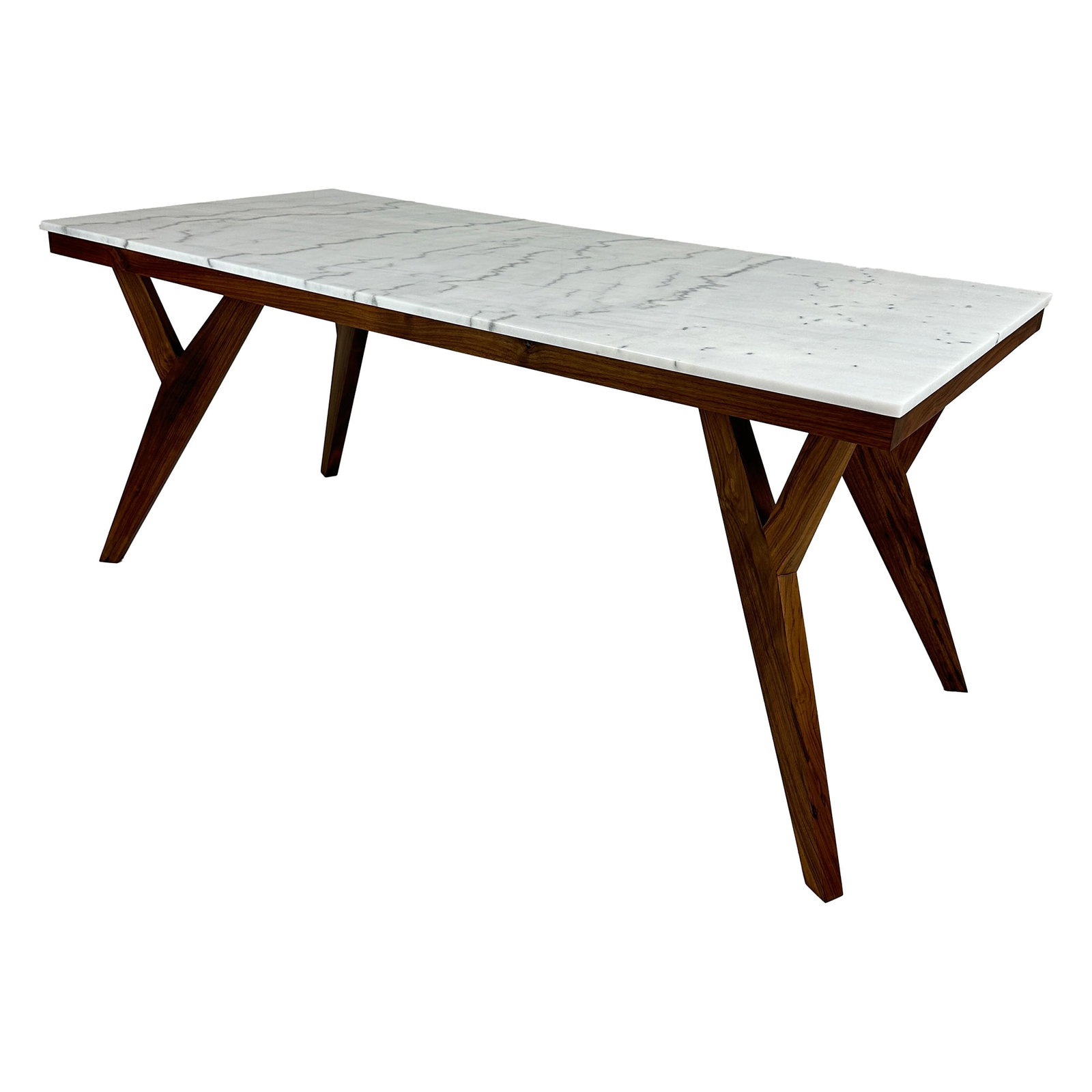 Karlo Marble Top Solid Wood Dining Table - 2