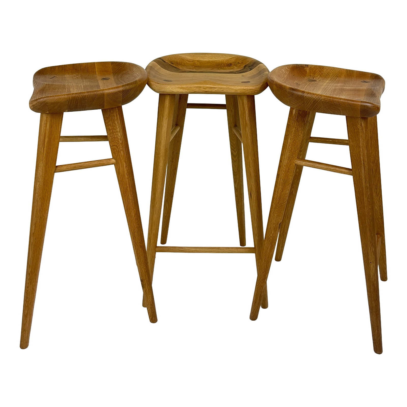 Taburet Solid Wood Bar Stool Set - 4