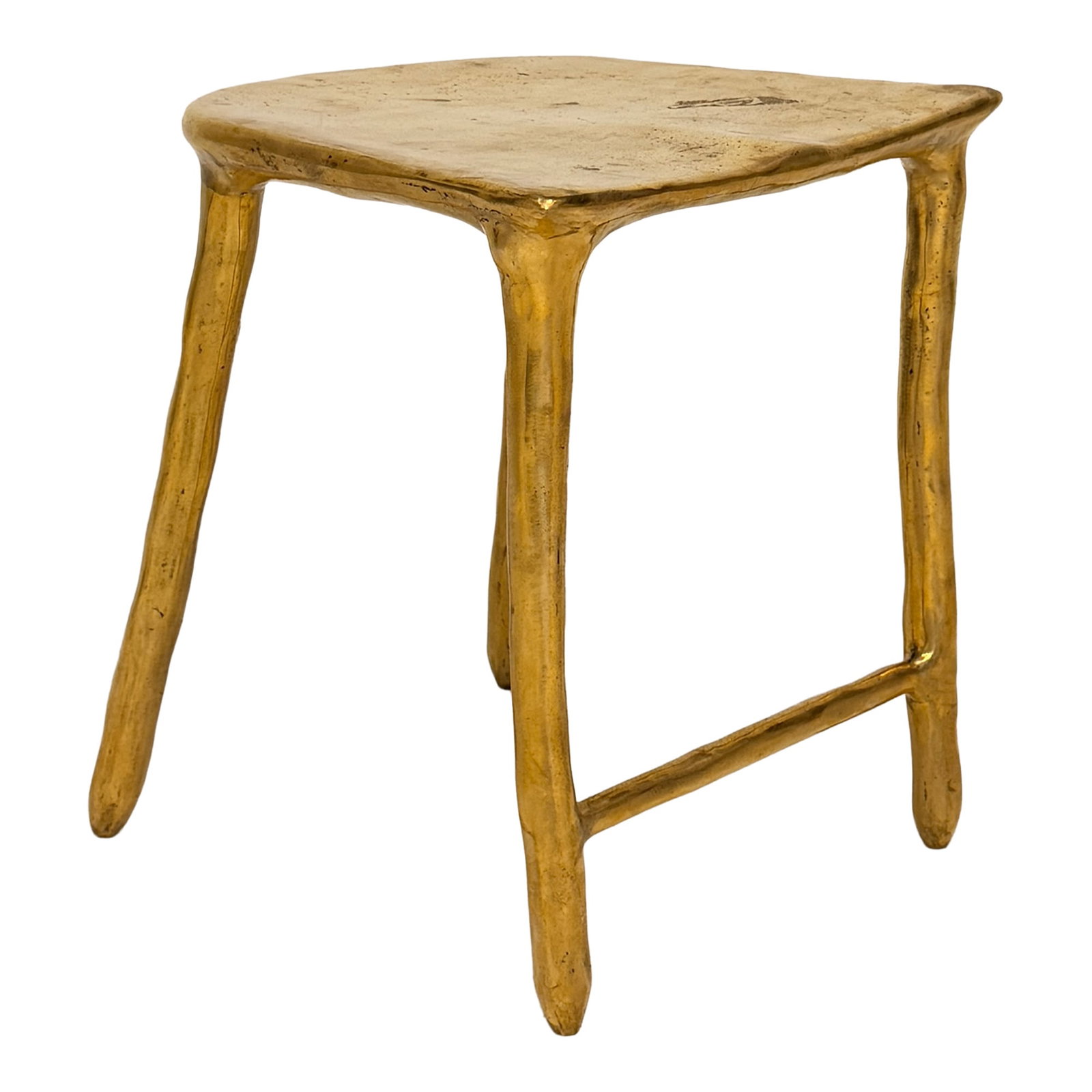 Sculptural Brass Accent Stool - 2