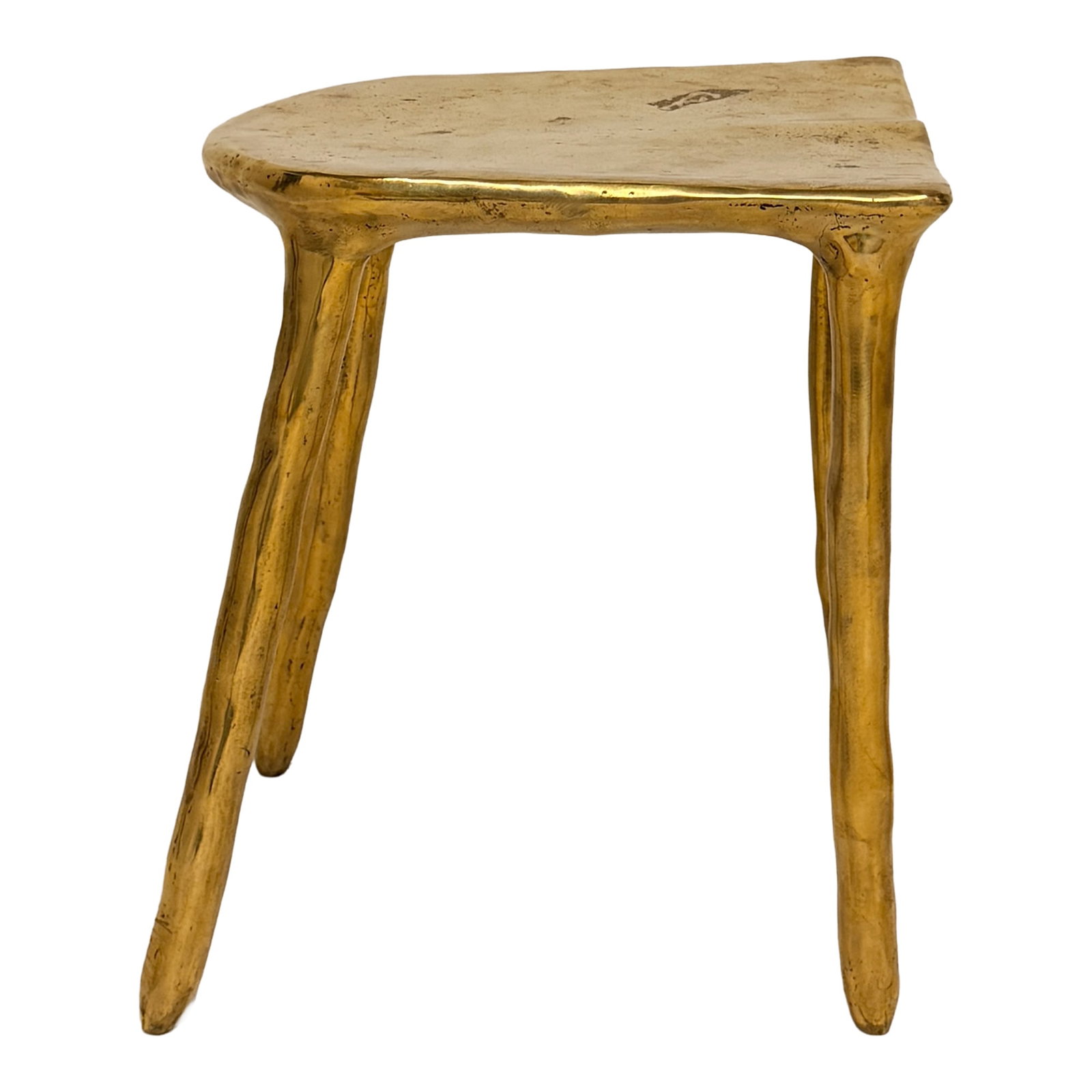 Sculptural Brass Accent Stool - 3