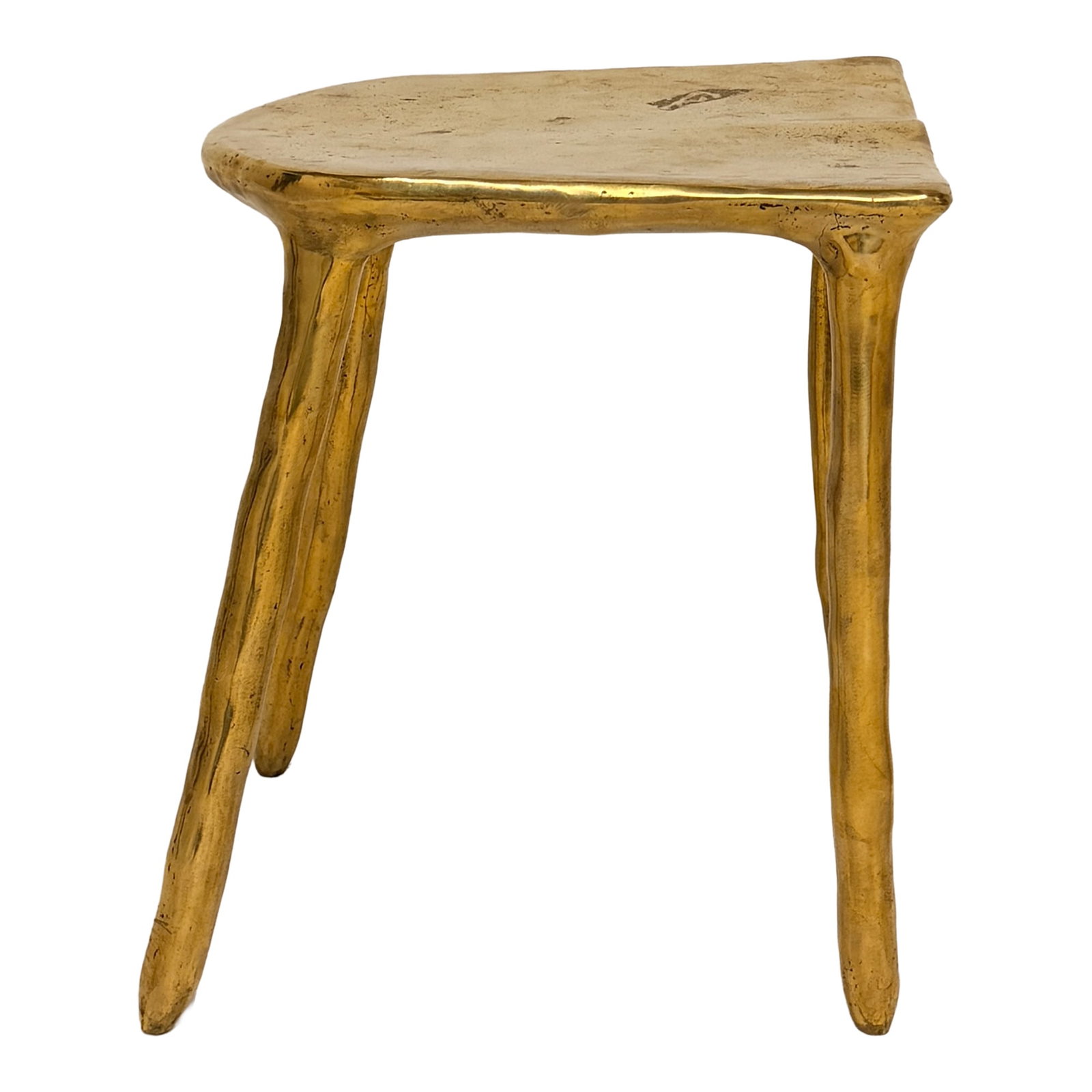 Sculptural Brass Accent Stool - 4