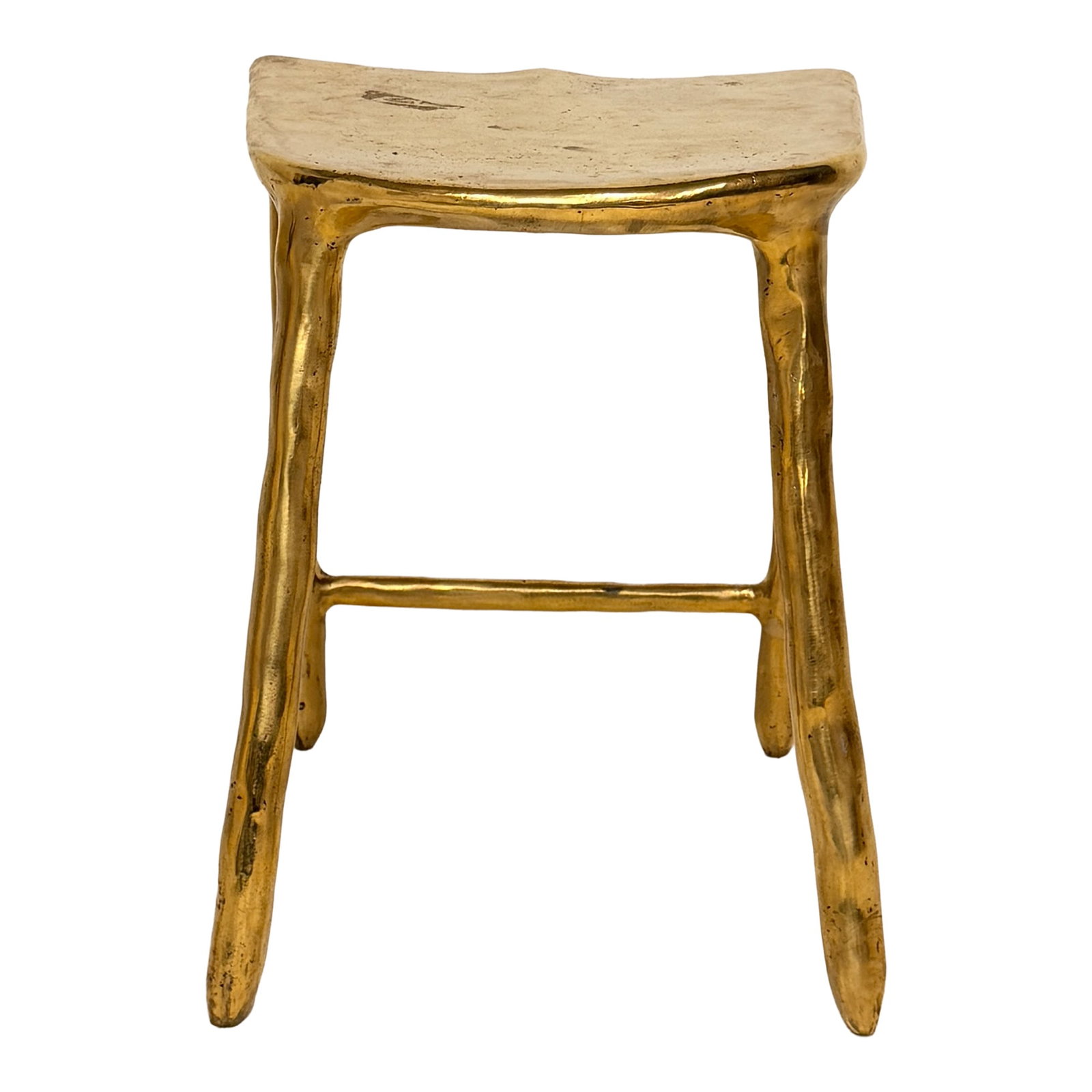 Sculptural Brass Accent Stool - 5
