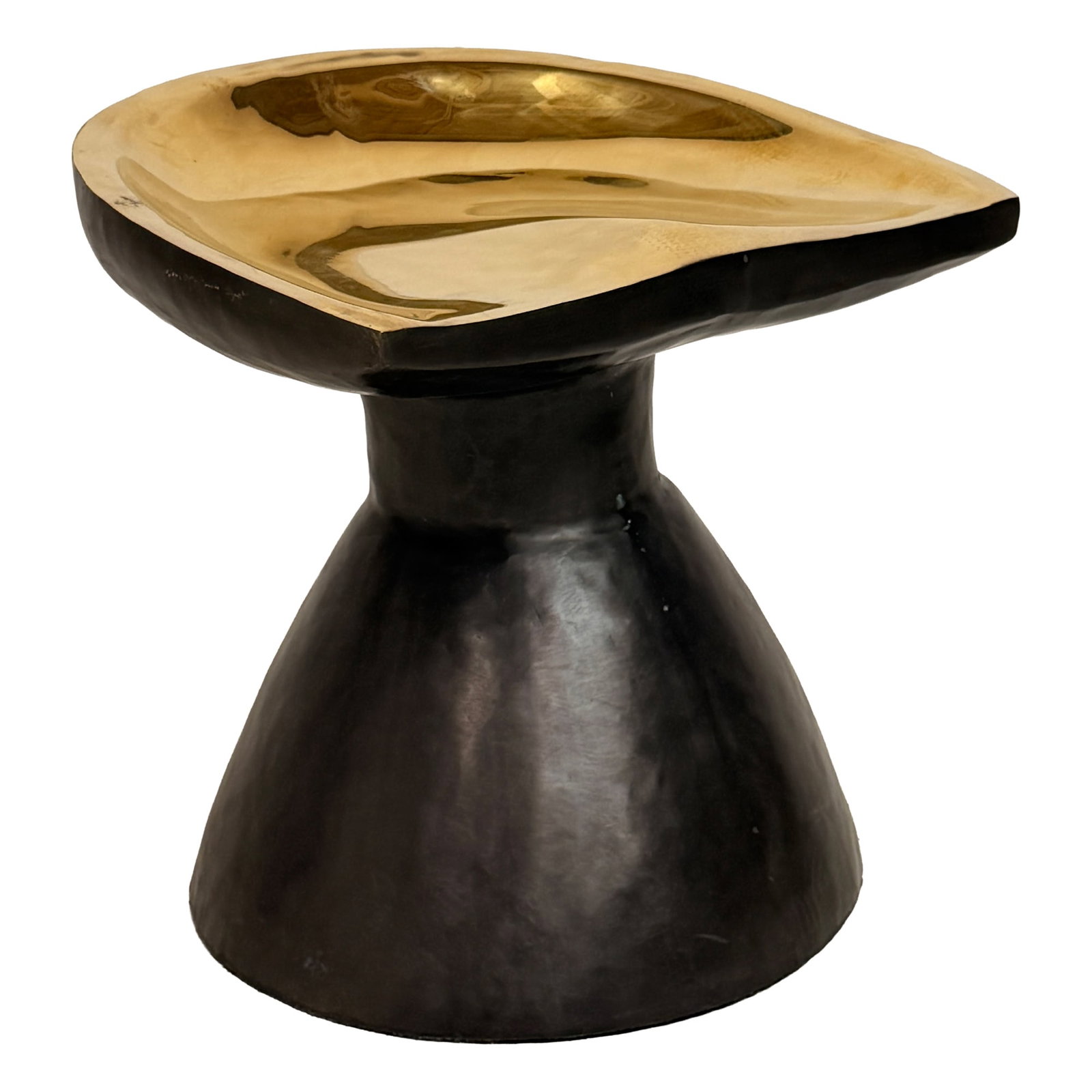 Sculptural Brass Accent Stool - 2