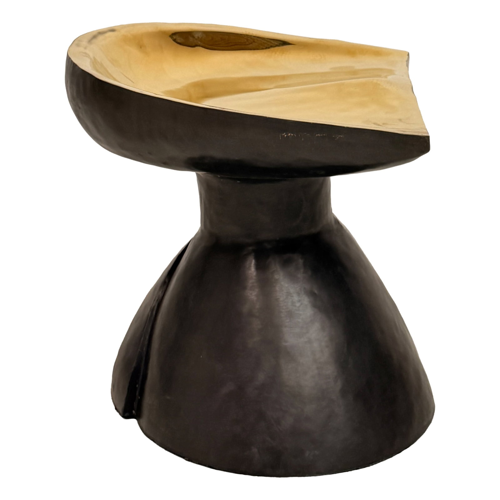 Sculptural Brass Accent Stool - 3
