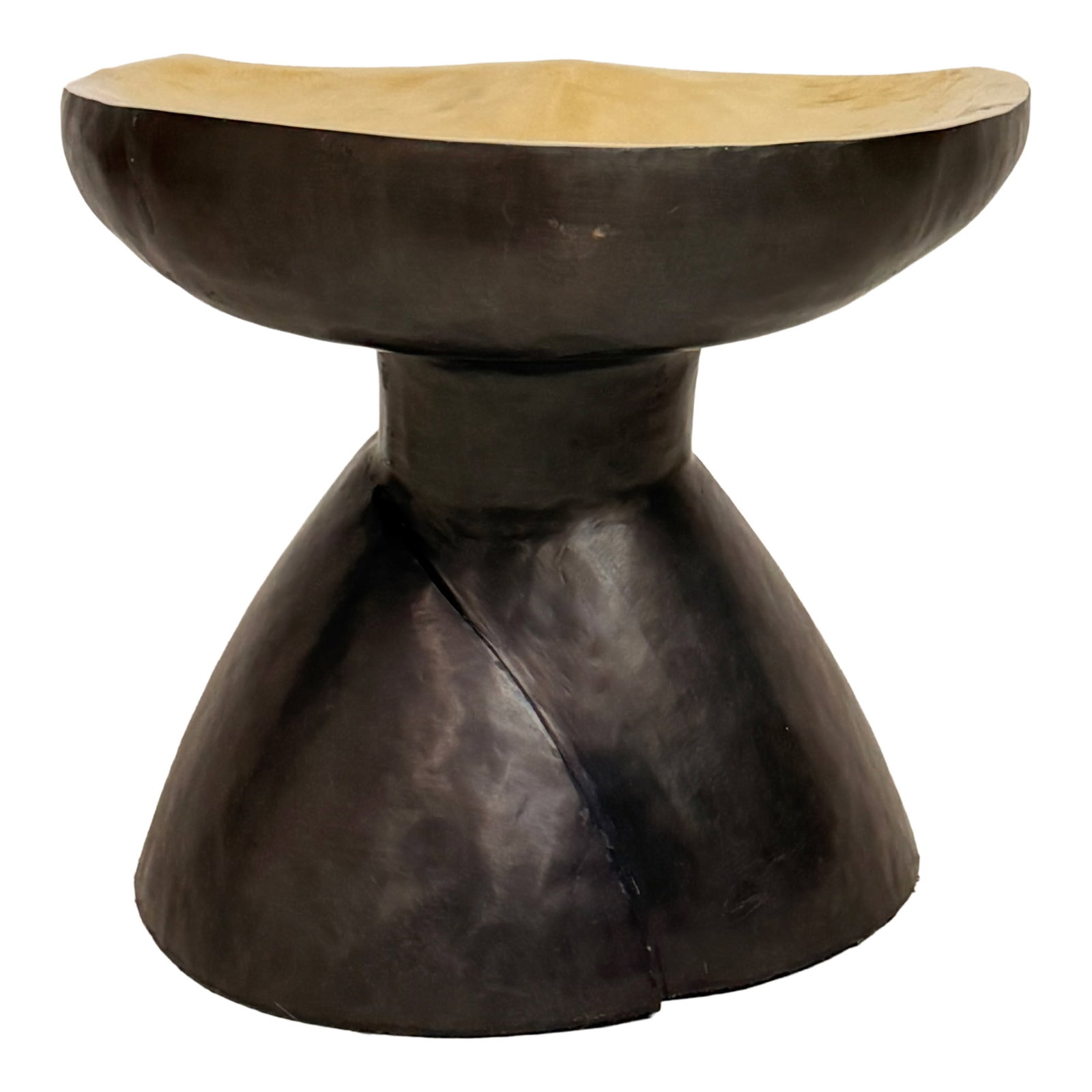Sculptural Brass Accent Stool - 4