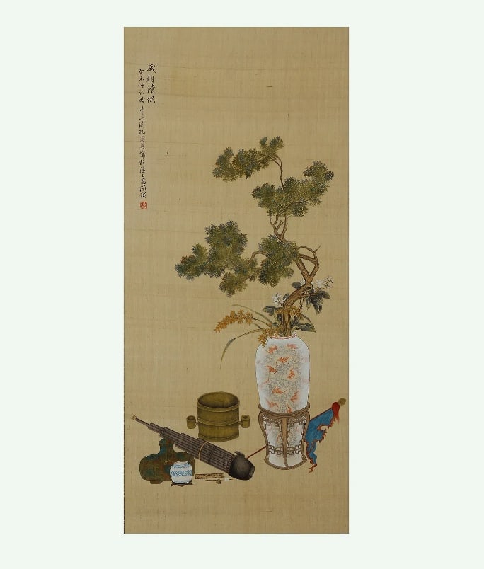 Kong Xiaoyu: Bo Gu Painting: Kong Xiaoyu: Bo Gu PaintingLength:73.5cm Width:33cm