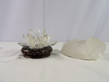 Lot of crystal candlesticks