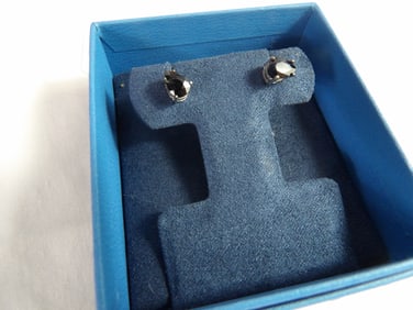 Midnight Blue Sapphire Earrings