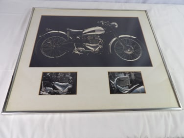 Framed Photo of early Triumph Motorcycle