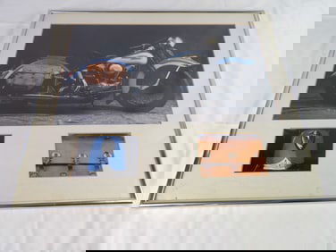 Framed Photo of early Harley Davidson Motorcycle