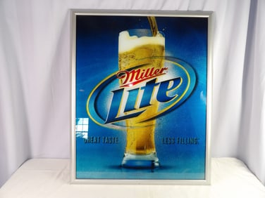 Framed Miller Lite Sign