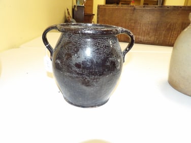 Tall Clay Pottery 2 Handled Jug