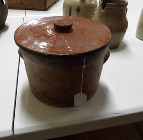 8 1/2" Pottery Jug with Lid