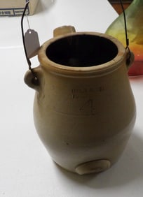 Evan Jones #4 Jug with Spout and Bale handle.