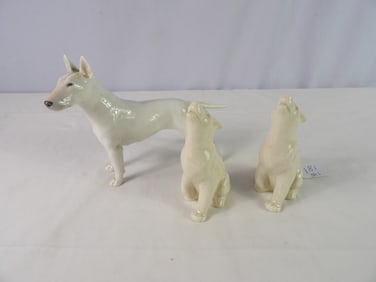 3 Pcs-Porcelain Dogs Figurines,