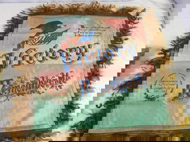 WWI Remembrance Pillow, War Rations Book & Miscellaneous Ephemra