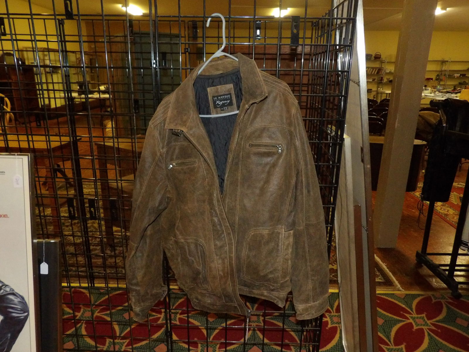 Leather jacket: Leather jacket. La Marque collection. Size XXL. All measurements approximate. Please see photos for condition and details. Selling as is from 04281.