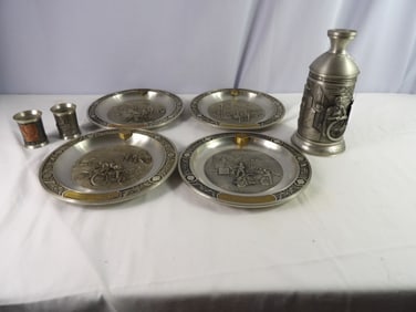7 piece Harley Davidson pewter set