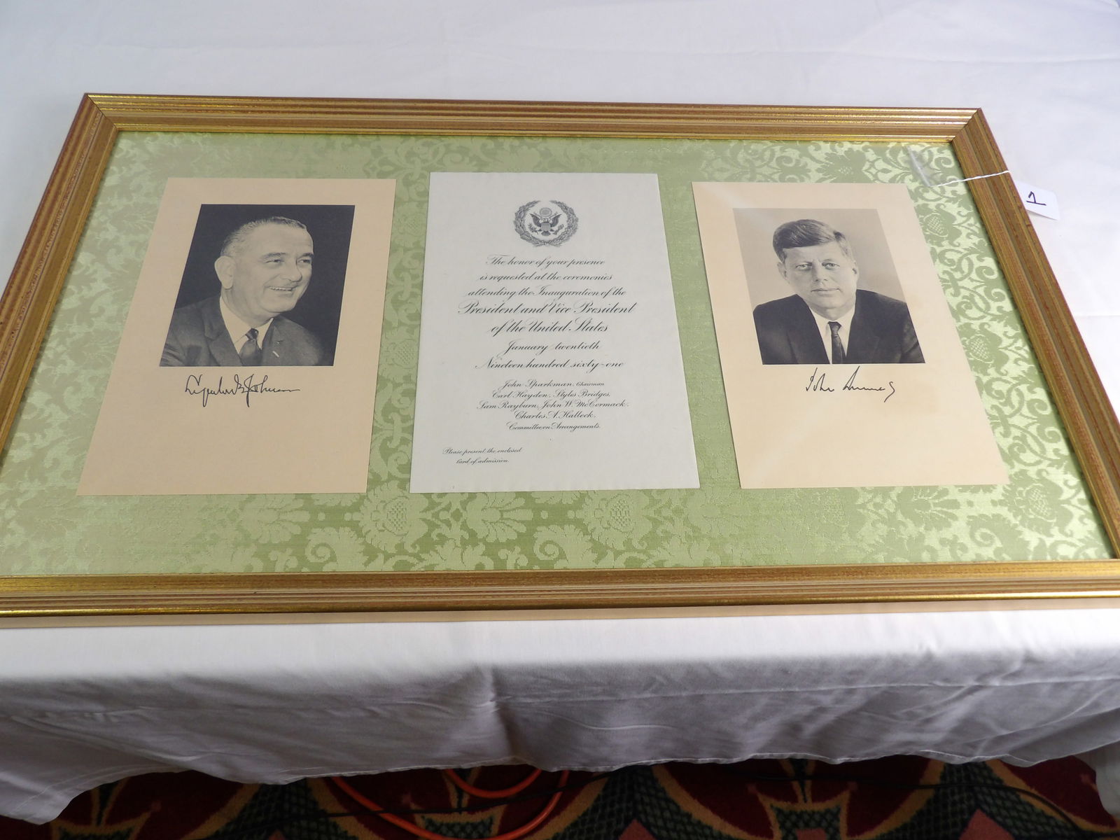 Framed Kennedy/Johnson Inauguration  Invitation (1 of 5)