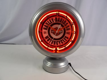 Harley Davidson Neon Lighted Clock