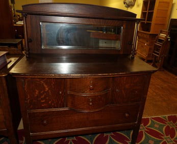 Oak Sideboard with Mirror