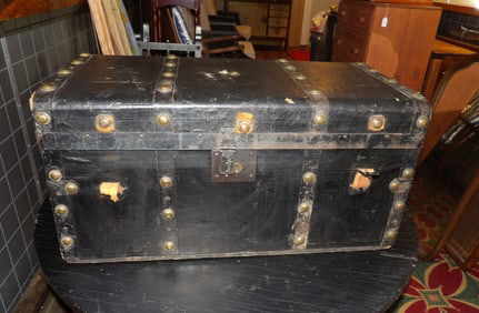 Early Leather Coat Trunk