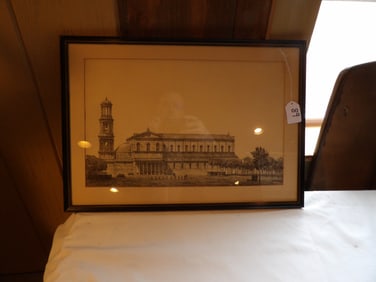 Framed Etching of Church