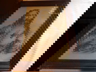 Black and White Print of Jesus