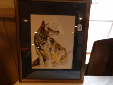 Framed Wolf Sketch