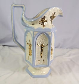 Large Religious Pitcher