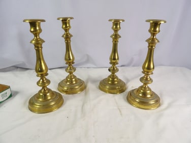Set of 4- Brass Candle Holders