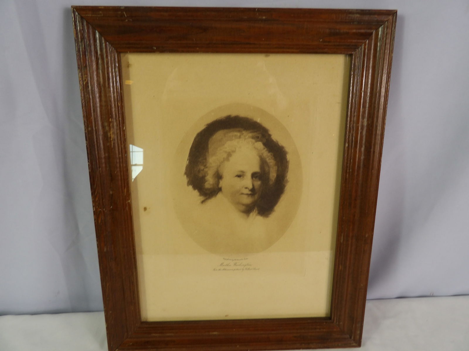 1899 Gilbert Stuart Print: 1899 From the Athenaum Print by Gilbert Stuart. All measurements approximate. See photos for condition and details. Selling as is from 04281.