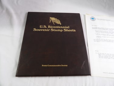 Postal Comm. Society-U.S. Bicentennial Souvenir Stamp Sheets.