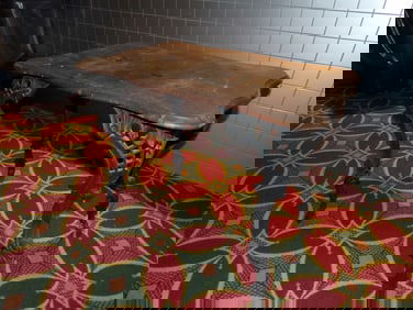 Vintage Sewing Maching Base with Cast Iron Legs