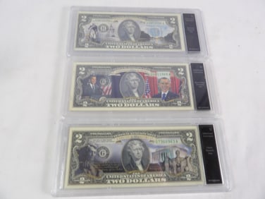 3 Braford Exchange Uncirculated $2 Bills
