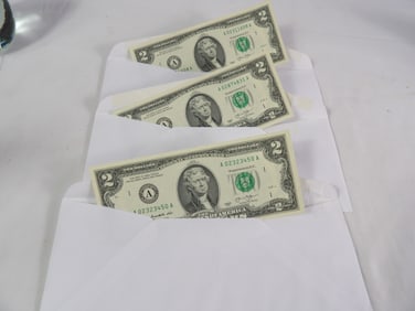 3 Uncirculated $2 Bills