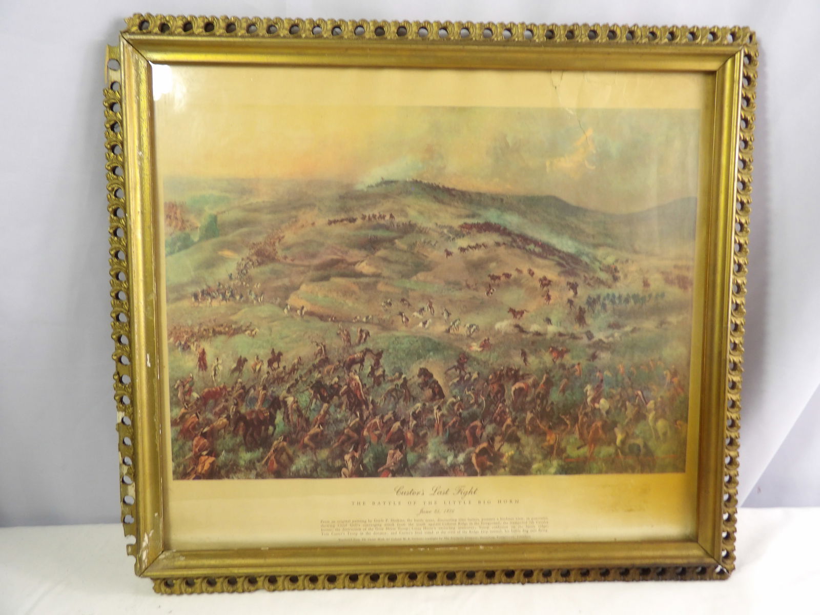 Early Framed "Custers Last Fight" (1 of 3)